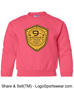 Bubblegum - Gildan Youth Heavy Blend Crew Sweatshirt Design Zoom